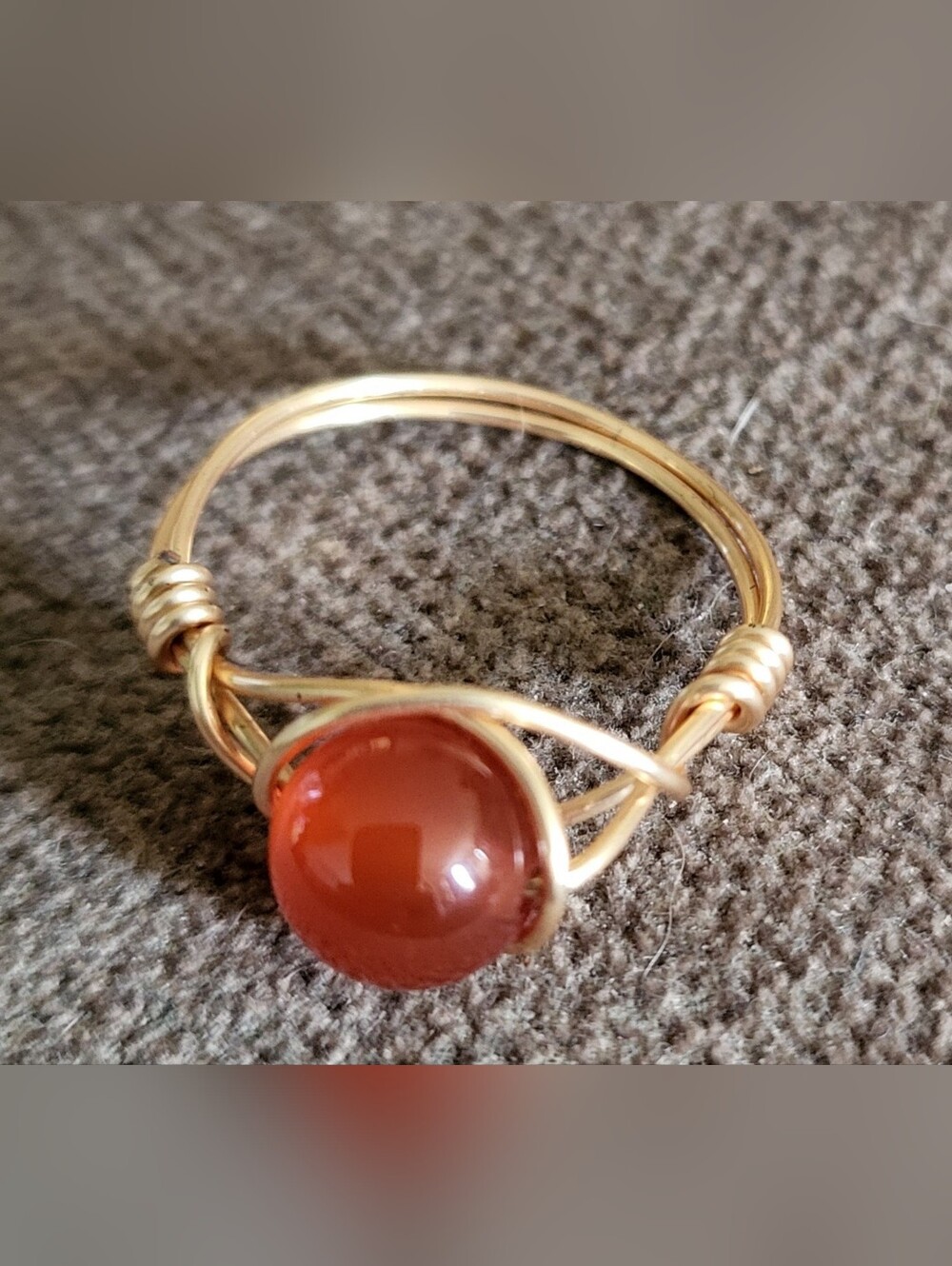 ✨ Carnelian Copper Wrapped Ring ✨